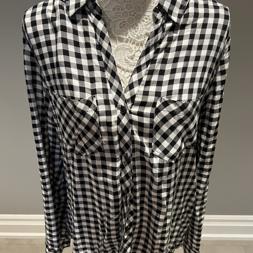 Love, Fire Monochrome Plaid Shirt